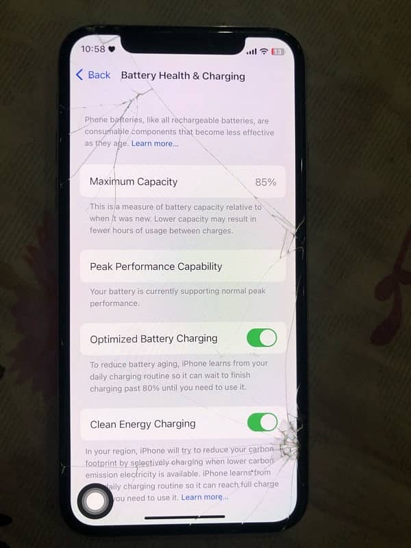 Iphone X 256 gb PTA Approved Glass Crack 8