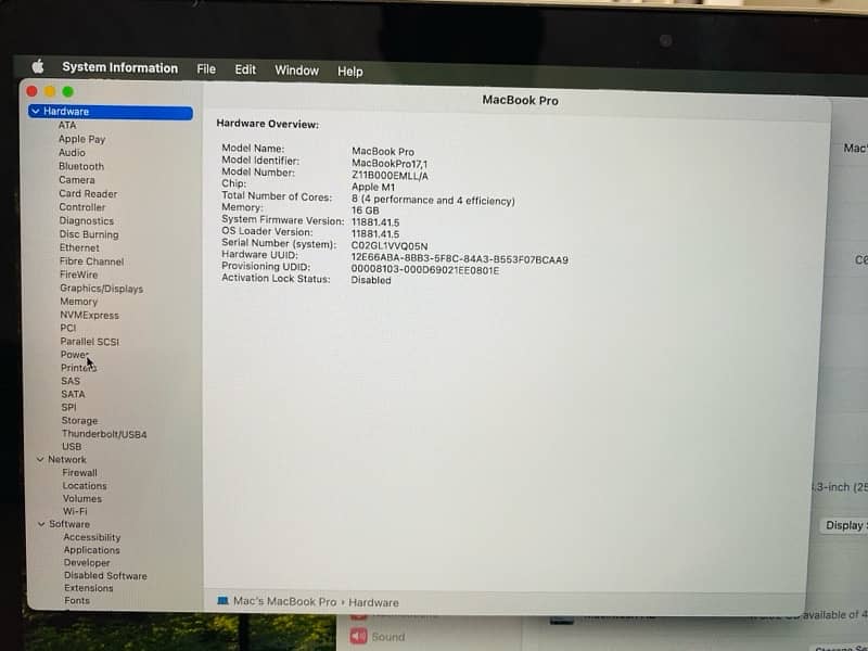 MacBook Pro 13” M1-2020  16/512 3