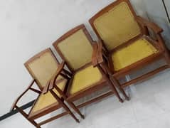 3 Wooden chairs