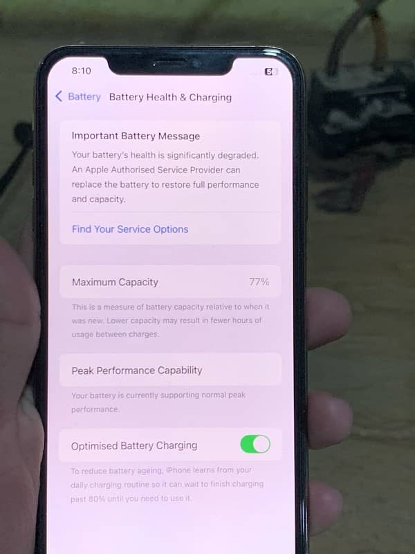 i phone xs max non pta 64 gb battery 77 with box  number 03212507790 7