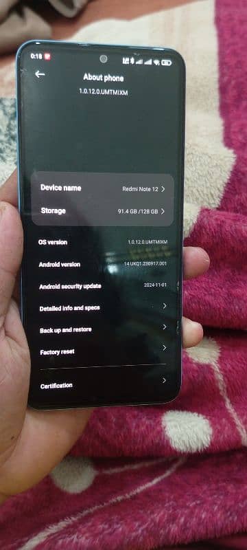 Redmi note 12 all oky 10 by 10 with 10 months wornty b h 5