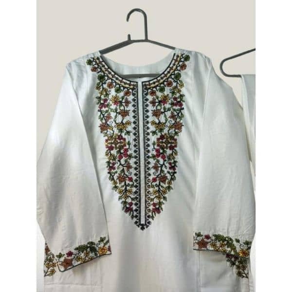 stylesh woman stitched embroidered  shirt and trouser set 2 pcs 0