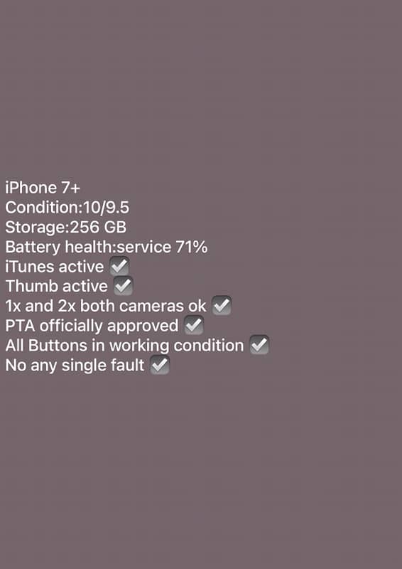 iphone 7+ 256 GB PTA Approved 6