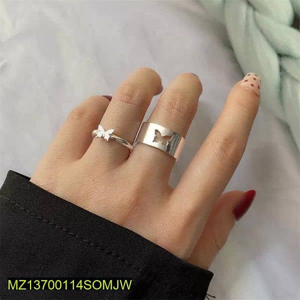 2 Pcs Trendy Couple Butterfly Rings.  {DELIVERABLE} 0