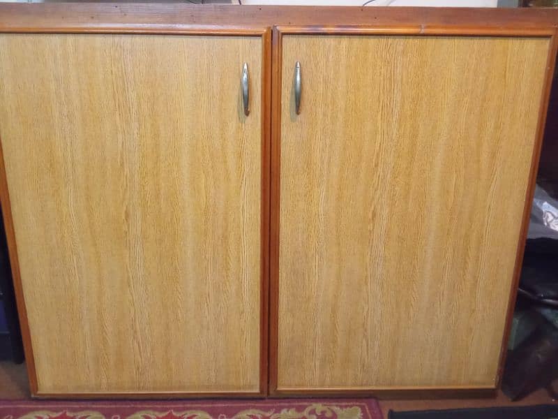 large wood tailor cabinet with coat hanger rod 4