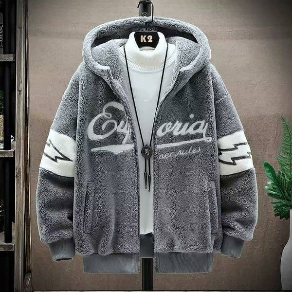 Men's Grey Hooded Jacket 0