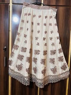 stitched 3 pc lehenga cream color