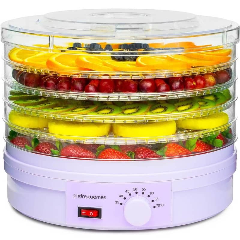 Andrew James Food Dehydrator 250W 5 Trays Adjustable Temperature Ctrl 0