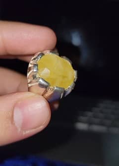 Yellow Sapphire Stone Silver Ring Sirilankan Cyclone