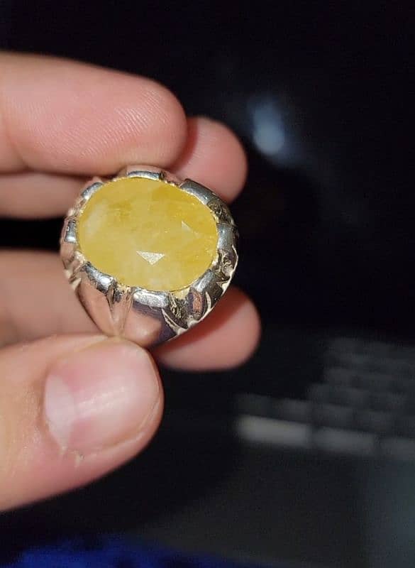 Yellow Sapphire Stone Silver Ring Sirilankan Cyclone 3