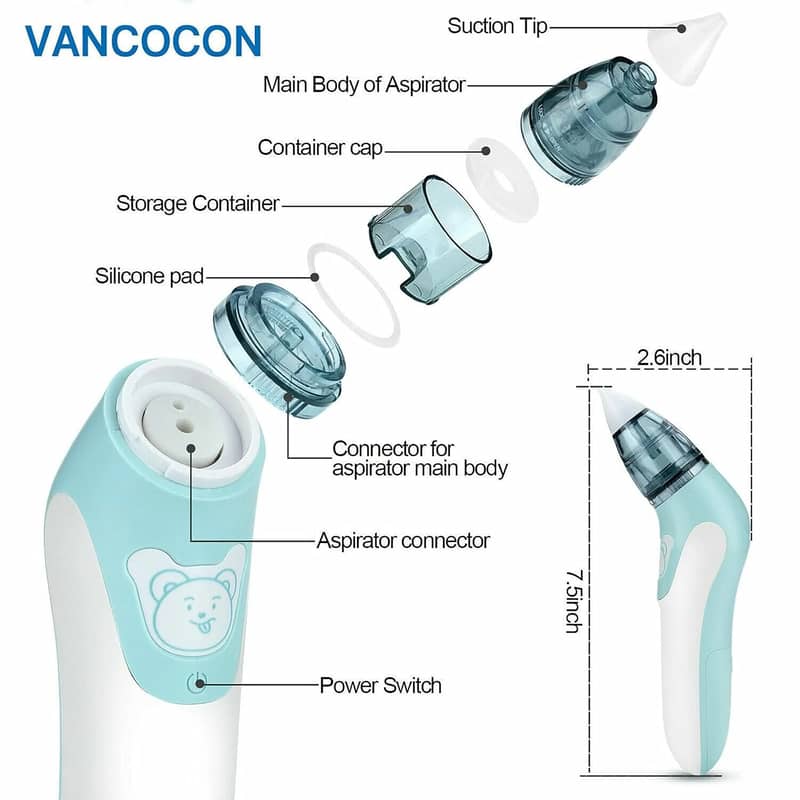 VANCOCON Baby Nasal Aspirator 2 in 1 Baby Ear Wax Remover 6