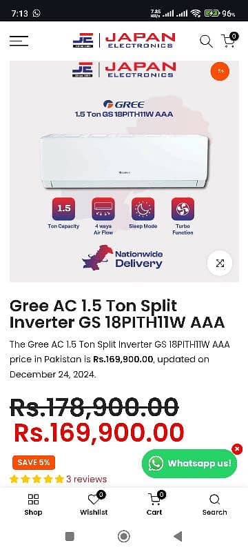 Gree Gs 18pith11w,Heat & Cool,Box Packed,Full 18000 BTUs,Box Packed 3