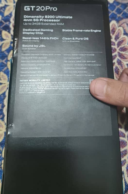 Infinix Gt 20 pro 0