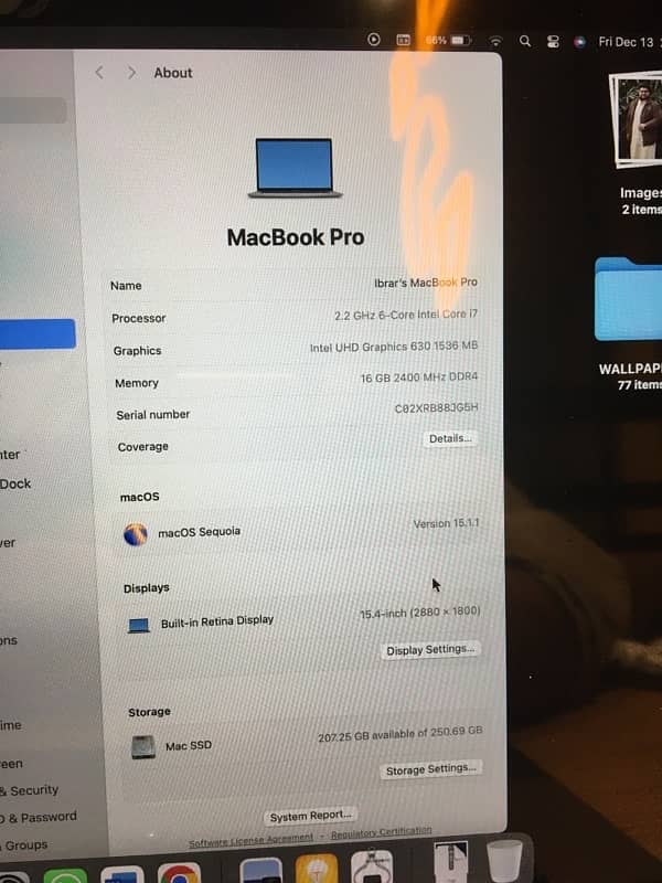 MacBook Pro 2018 15inch 4gb dedicated graphic card 8