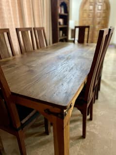 Beautiful wooden dining table and chairs for 8 persons