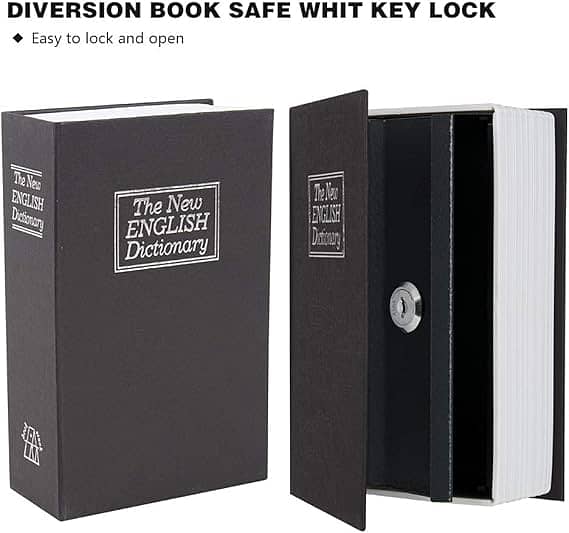 Dictionary Metal Secret Safe Lock Box,Hidden Safe Box with Key Lock 1