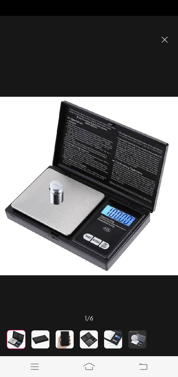 Mini pocket scale 1g to 1 kg tak weight kar sakta hai 1