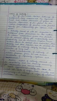 Hand writing assignment work