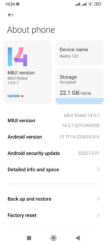 redmi Xiaomi 12c 128/4+2 03485900487 1