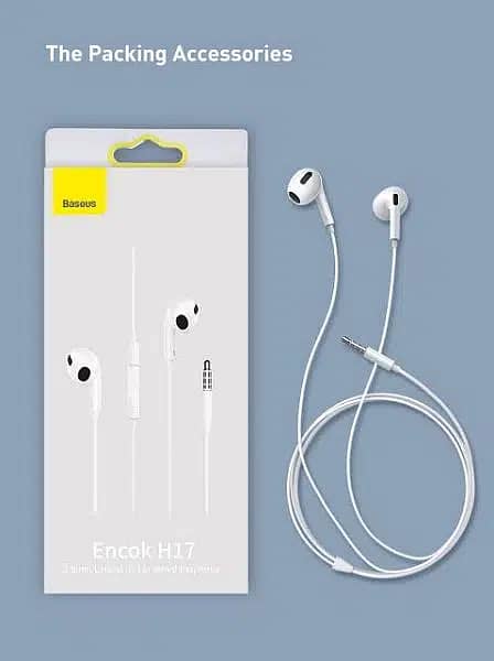 Baseus Encok 3.5mm lateral in-ear Wired Earphone H17 White/ Handsfree 1