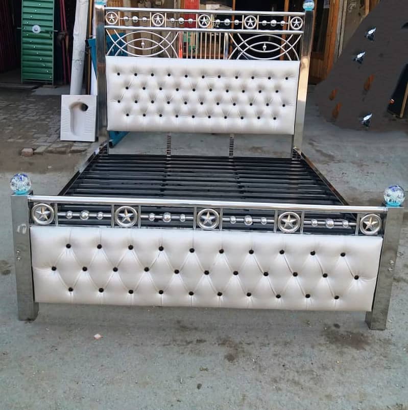 Iron bed - Iron Bed Dressing Side Table - Double bed - Bed Furniture 2