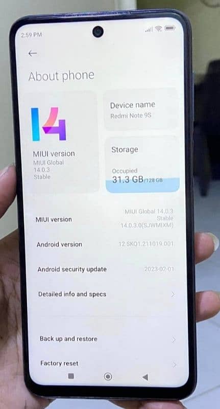 Redmi Note 9s 6+2 gb ram 128 gb rom 2