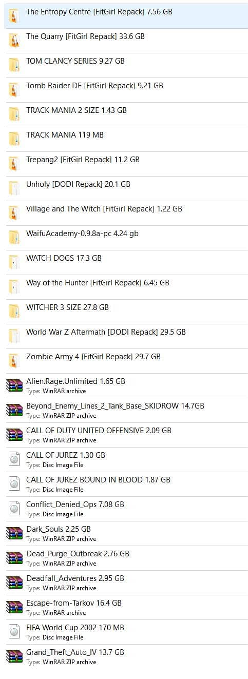 PC GAMES SETUPS VERY CHEAP RS. 5 PER GB 7