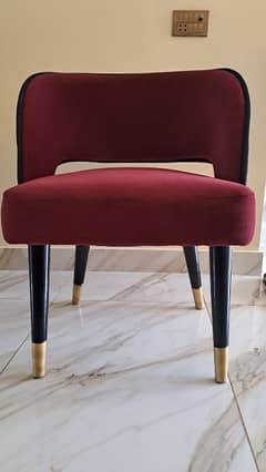 solid wood velvet chair single