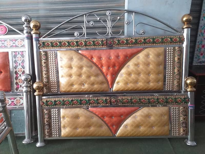 Iron bed - Iron Bed Dressing Side Table - Double bed - Bed Furniture 6