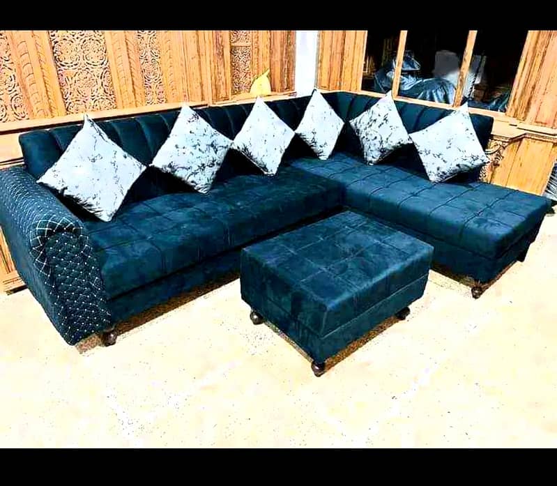 L shape sofa set / Corner sofa / Velvet sofa / L Shape sofa for sale 10