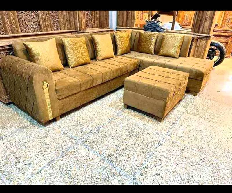 L shape sofa set / Corner sofa / Velvet sofa / L Shape sofa for sale 16