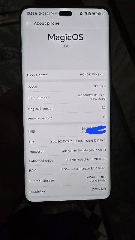 Honor 200 pro 12+12 Gb ram 512 Gb 5