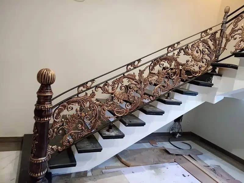 Stairs railing design -Grills-Safety Grill Laser Cut Design -interior 9