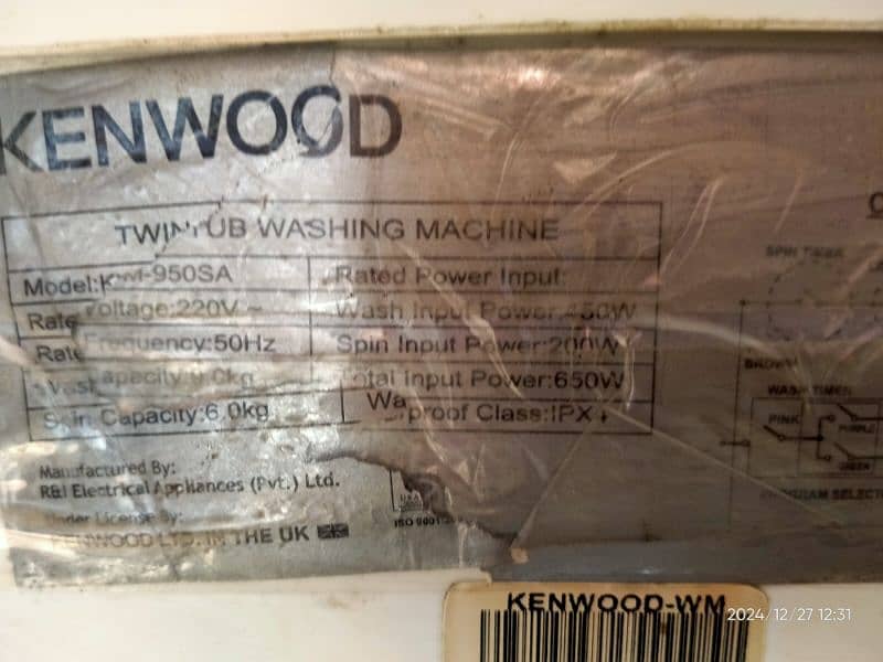 Washing Machine for Sell (Kenwood) 1