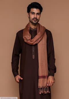 1Pc Men's Plain Wool Shawl