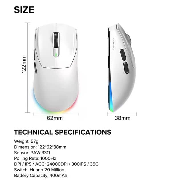 kysona m660 wireless rgb gaming mouse 5