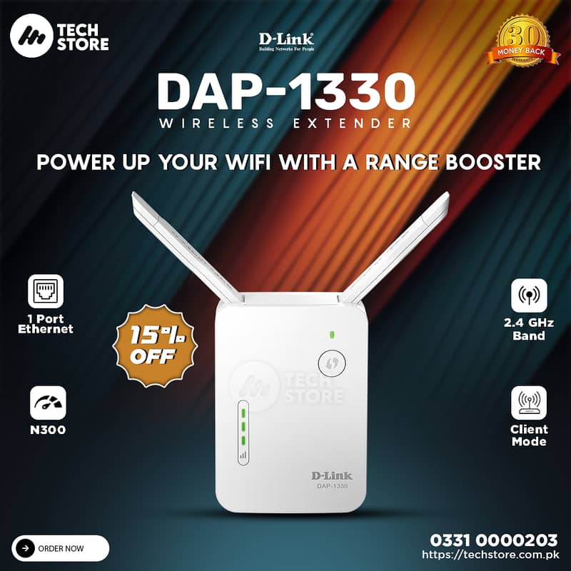 D-Link DAP-1330 N300 Wireless WiFi Range boost'' er ( Branded Used) 0