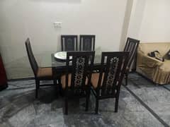 Dining set, 6 chairs