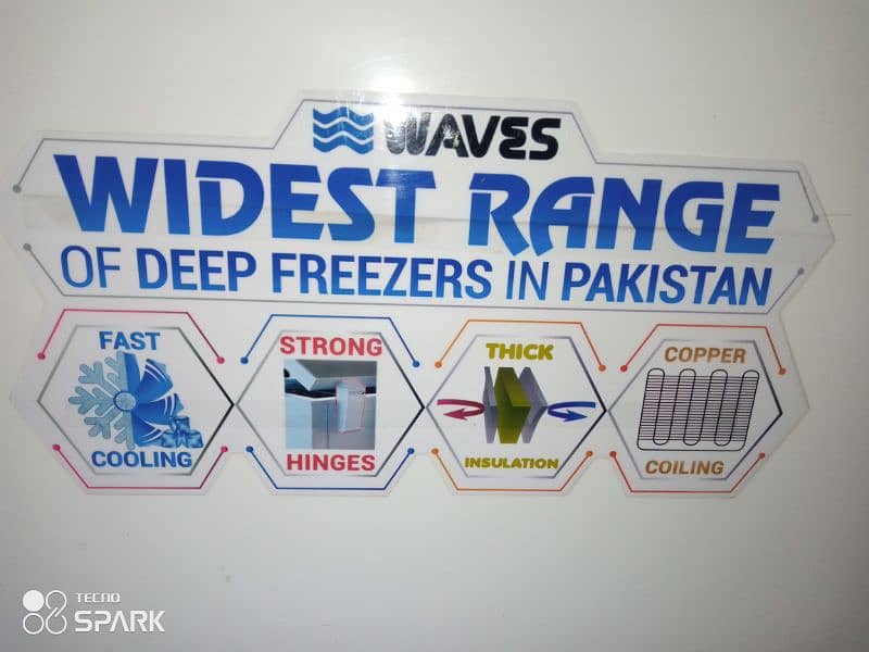 Double Door Waves Deep Freezer 4