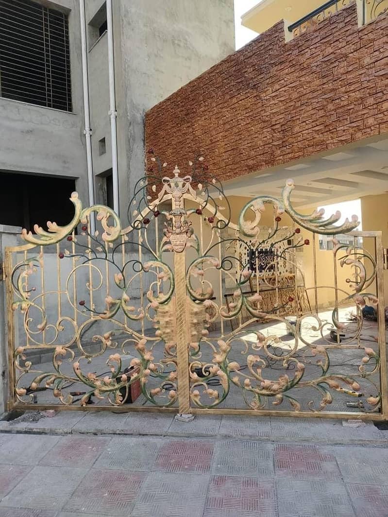 Steel Gate design - Modern villa wrought iron -Double door gate design 8