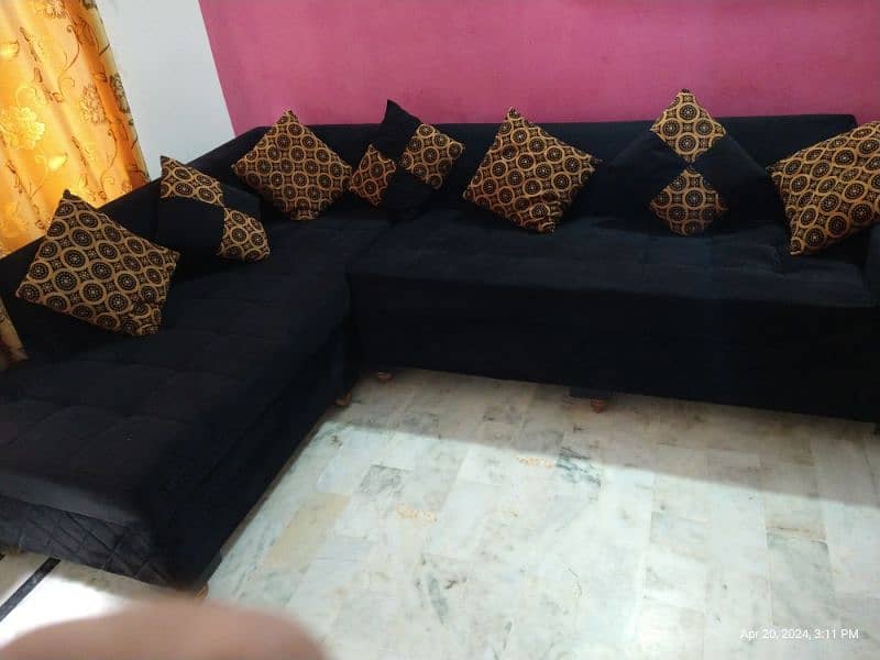 Diamond foam L shape 7 seater 0