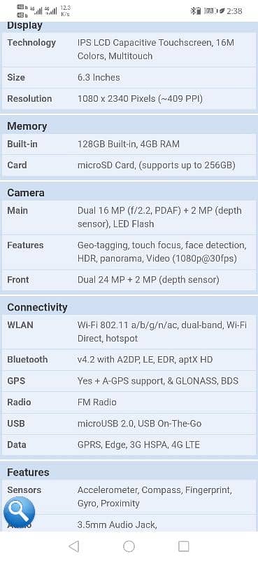 huawei nova 3i. memory 4/128 2