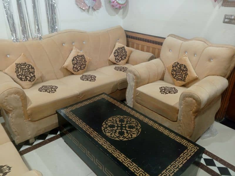 sofa set ,3 seater ,2 seater ,1 seater with table. 1