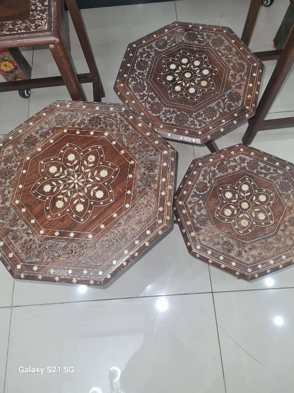 Antique Center and side tables of various designs. 3