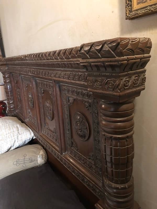 chinnioti carving wooden bed 5