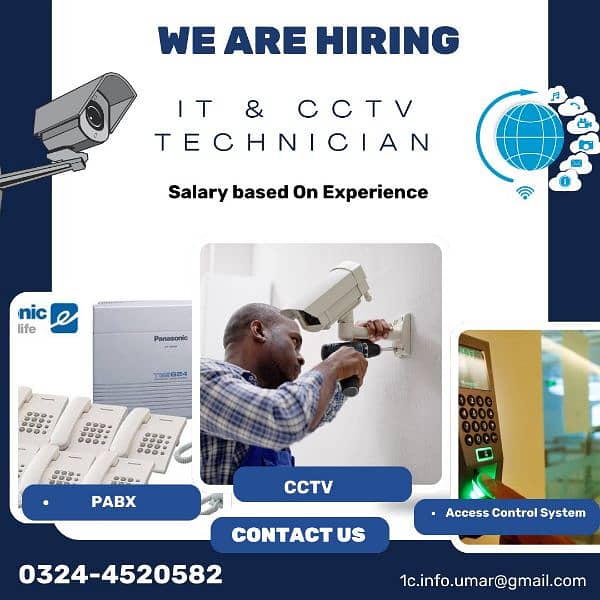 CCTv Networking Expert | Technician  | Jobs | Male Staff 0