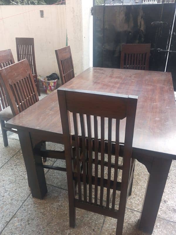 Dining table | 6 six seater wooden dining for sale | table & chairs 3