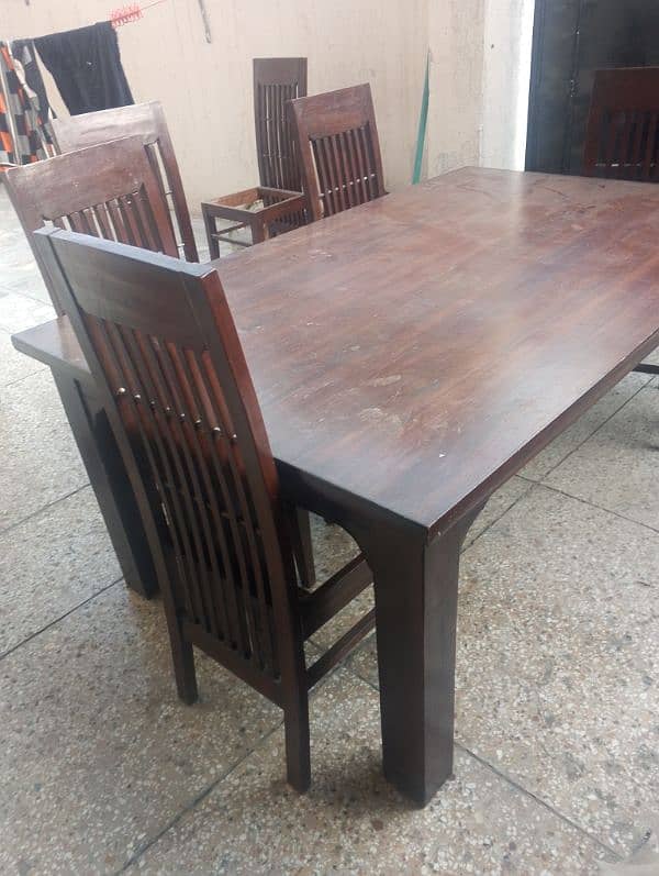 Dining table | 6 six seater wooden dining for sale | table & chairs 5