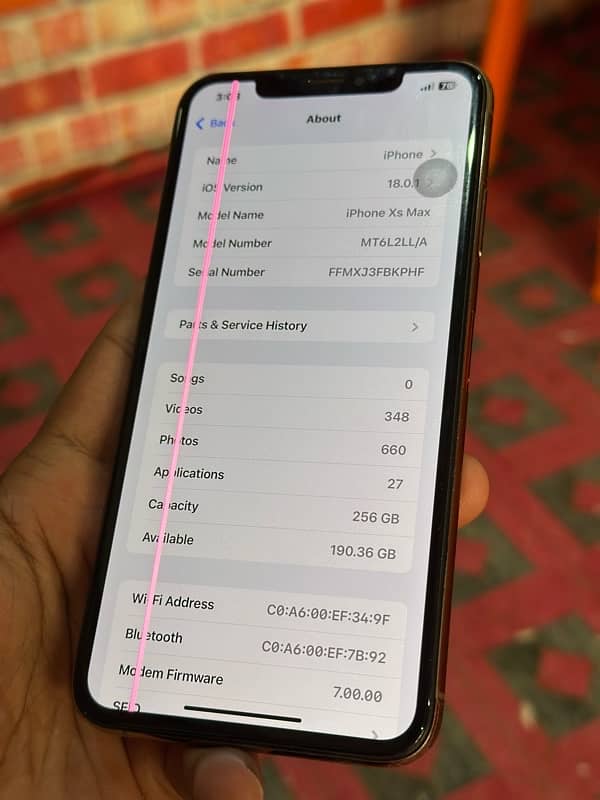 IPhone Xsmax 256gb pta approoved LLa With box 74%Battery health 8