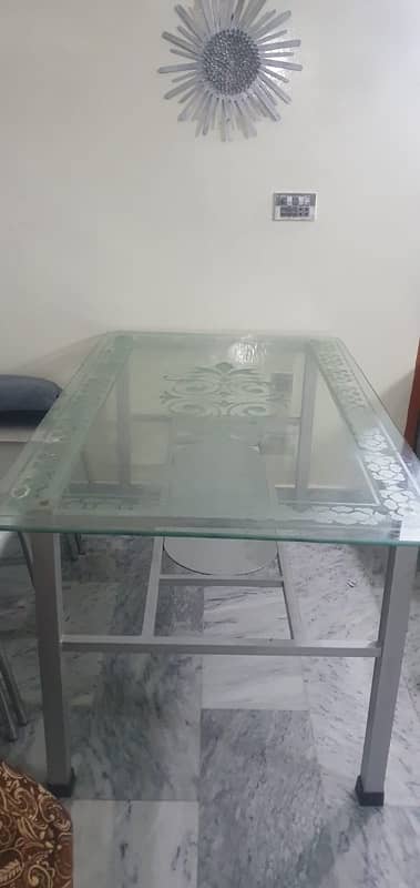 Dinning Table in iron silver colour 0